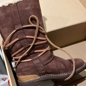 Ugg Australia boots with leather string tie